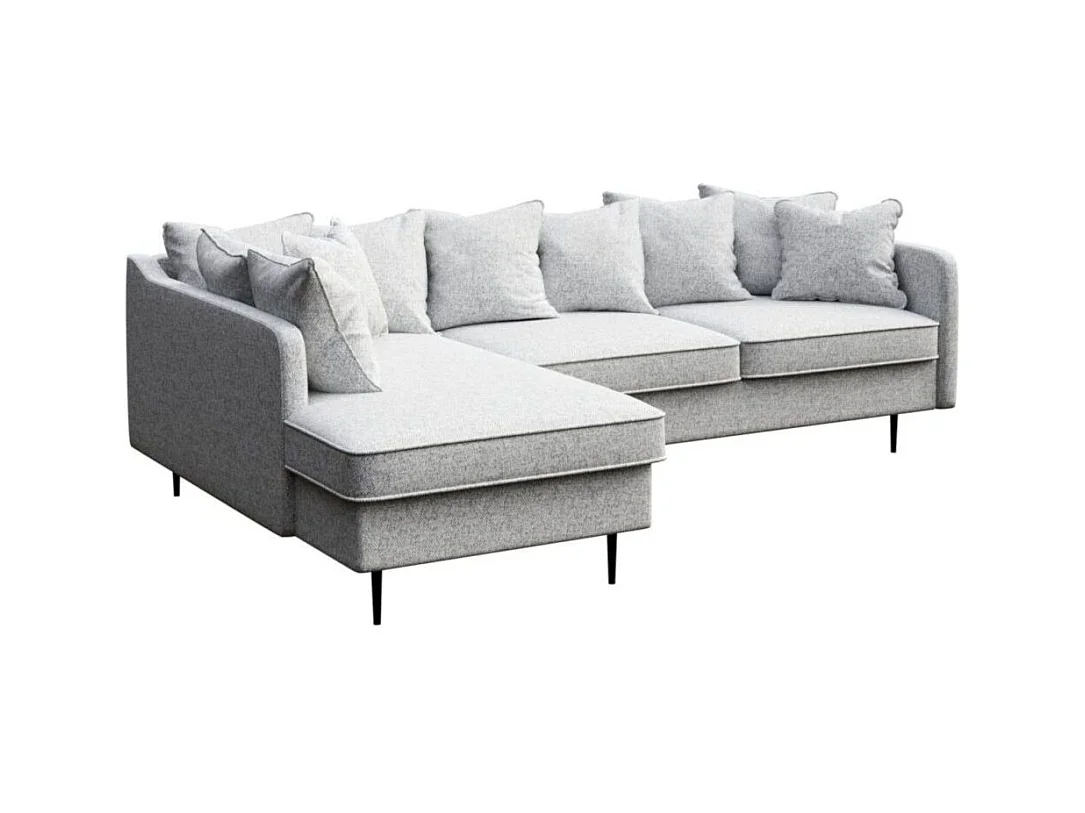 Canapé d'angle gauche Esme - Gris clair