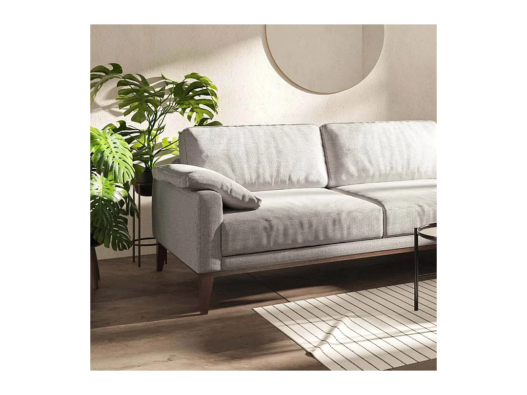 Canapé d'angle droit Musso beige clair