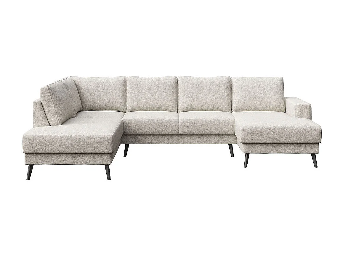 Canapé méridienne double Fynn (gauche) - beige clair