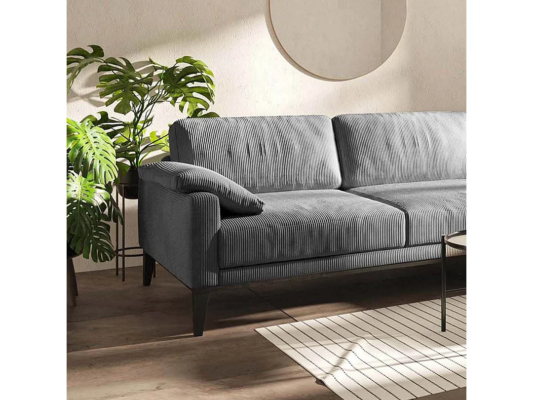 Canapé d'angle droit Musso gris