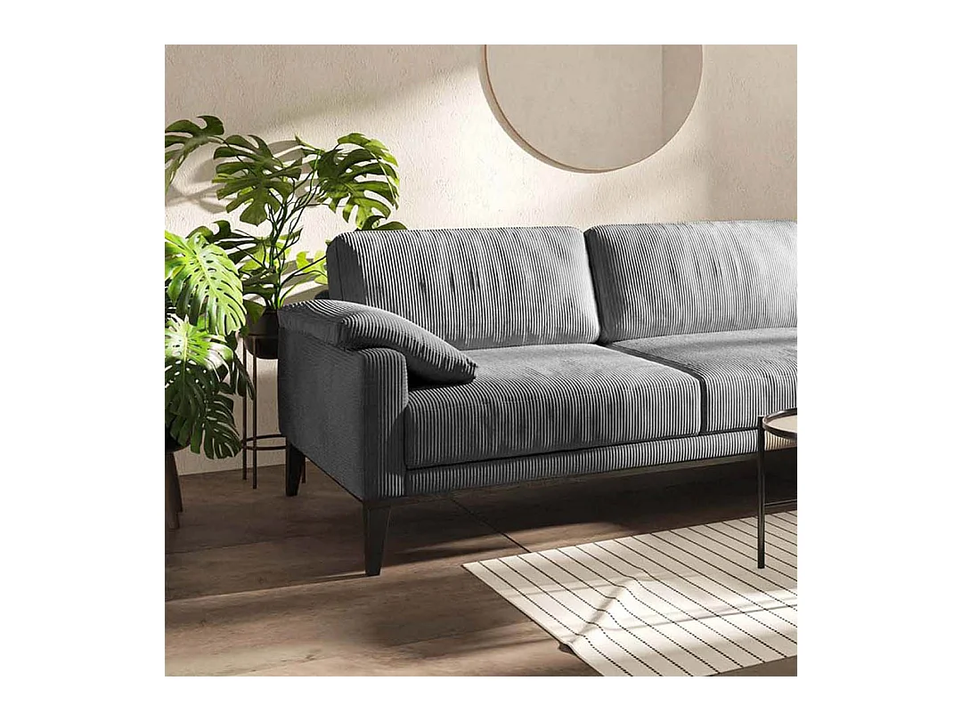 Canapé d'angle droit Musso gris