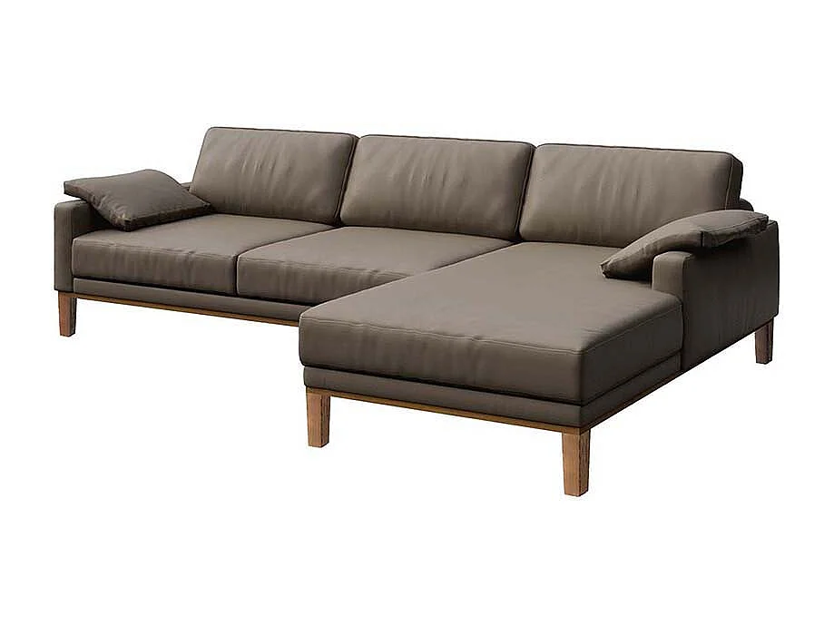 Canapé d'angle droit Musso cèdre brun