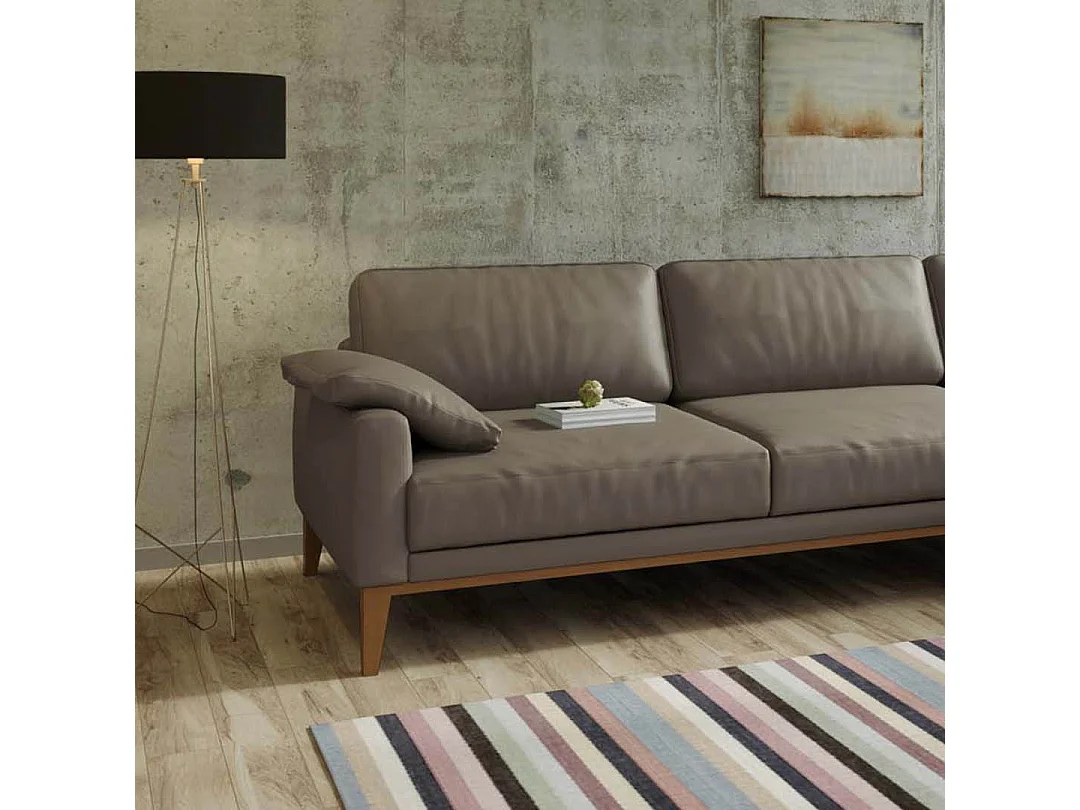 Canapé d'angle droit Musso cèdre brun