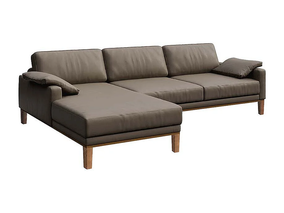 Canapé d'angle gauche Musso cèdre brun