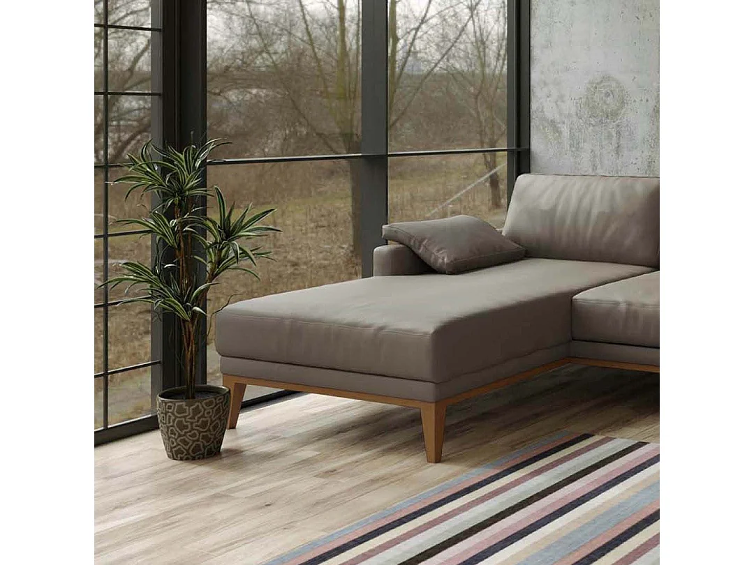 Canapé d'angle gauche Musso cèdre brun