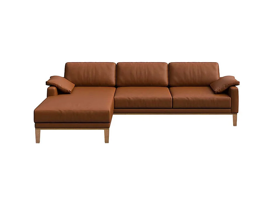 Canapé d'angle gauche Musso brun de cannelle