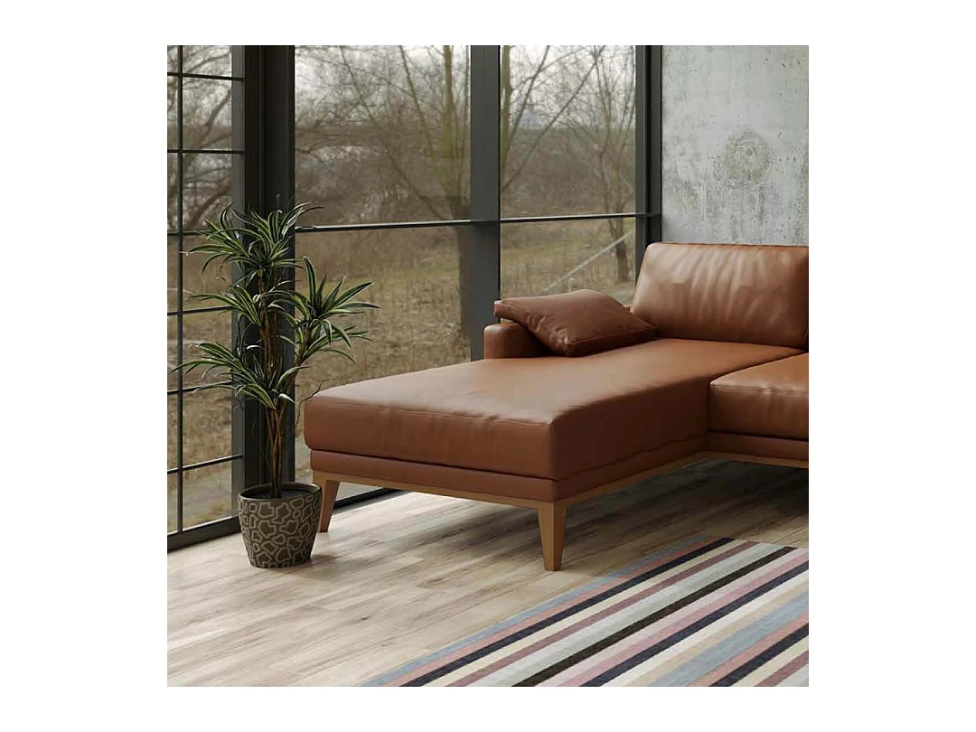 Canapé d'angle gauche Musso brun de cannelle