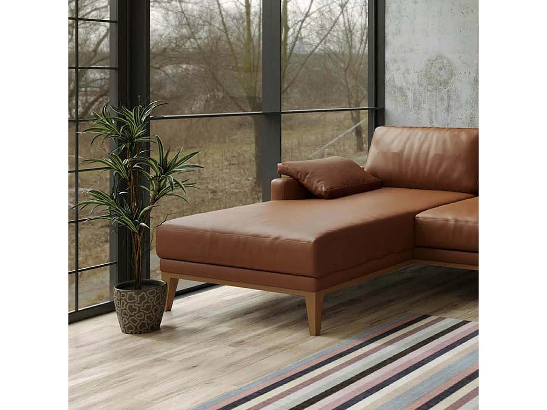 Canapé d'angle gauche Musso brun de cannelle