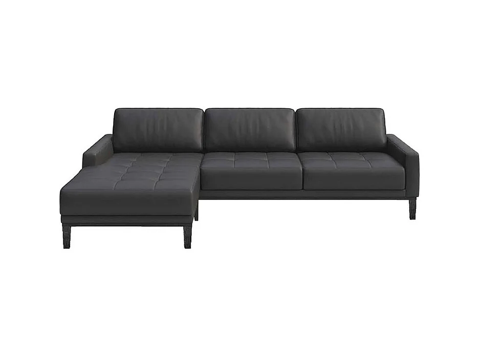 Canapé d'angle gauche matelassé Musso ombre gris