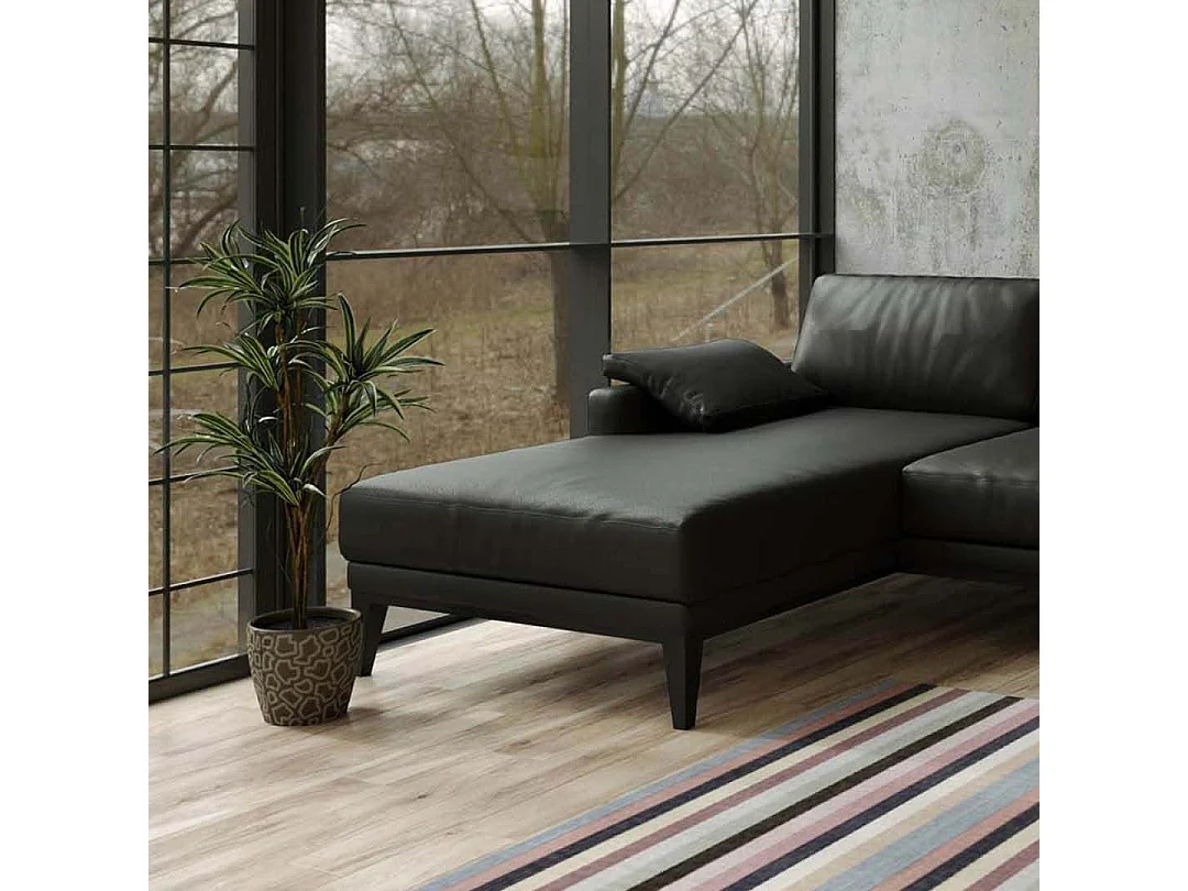 Canapé d'angle gauche matelassé Musso ombre gris