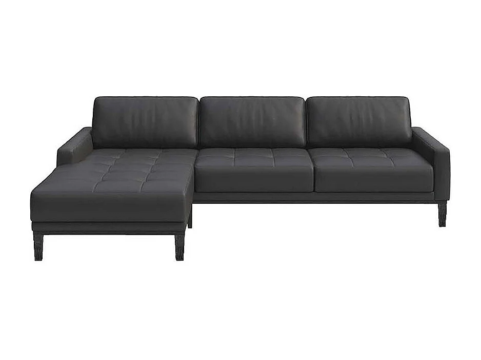 Canapé d'angle gauche matelassé Musso ombre gris