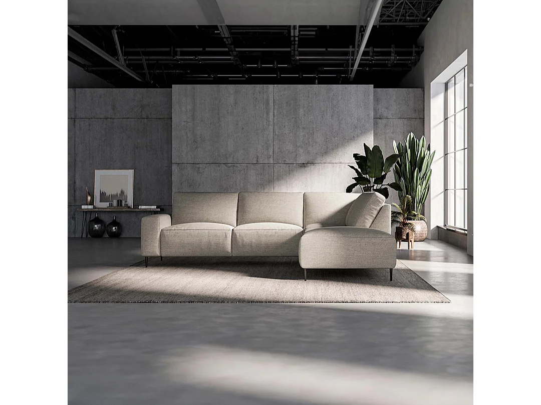 Canapé d'angle droit Tendo gris clair