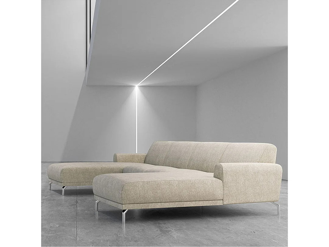Canapé panoramique Puzo beige clair