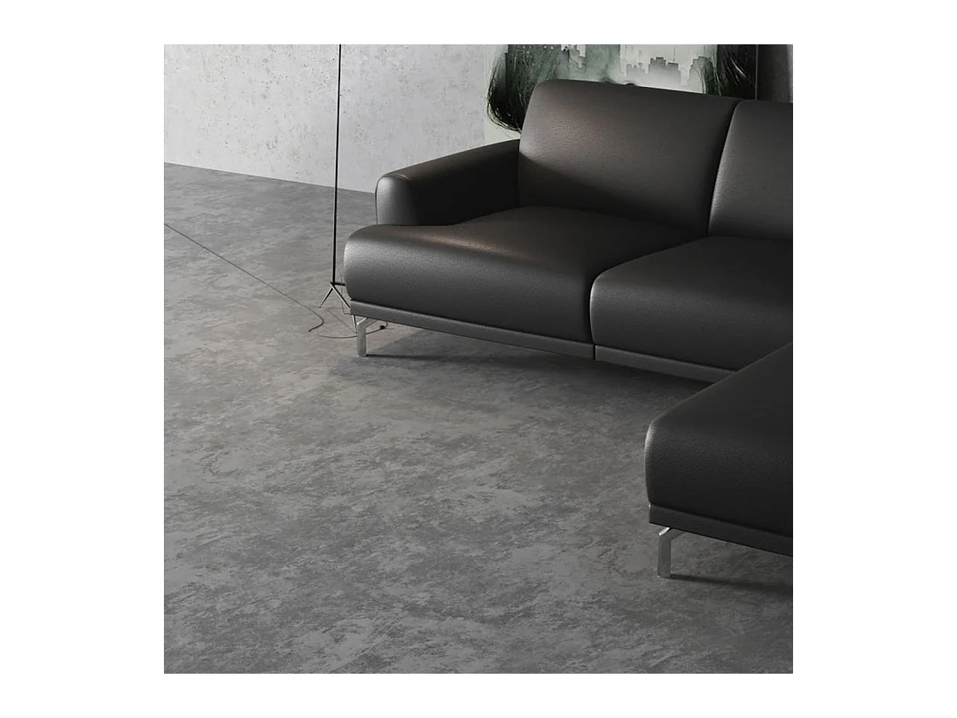 Canapé d'angle droit Puzo ombre gris