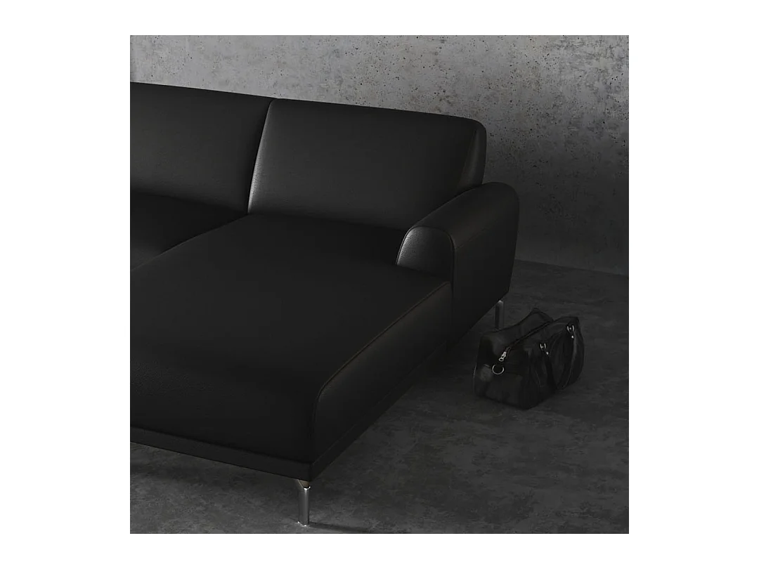 Canapé d'angle droit Puzo ombre gris