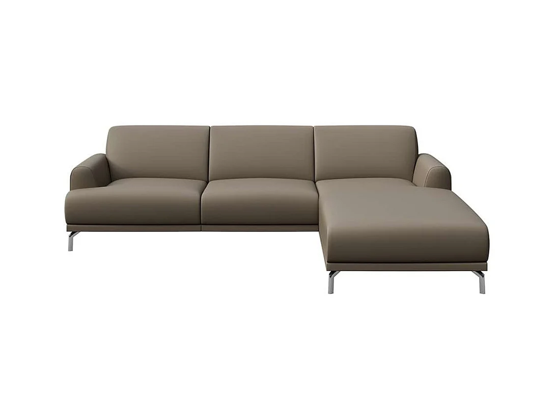 Canapé d'angle droit Puzo cèdre brun