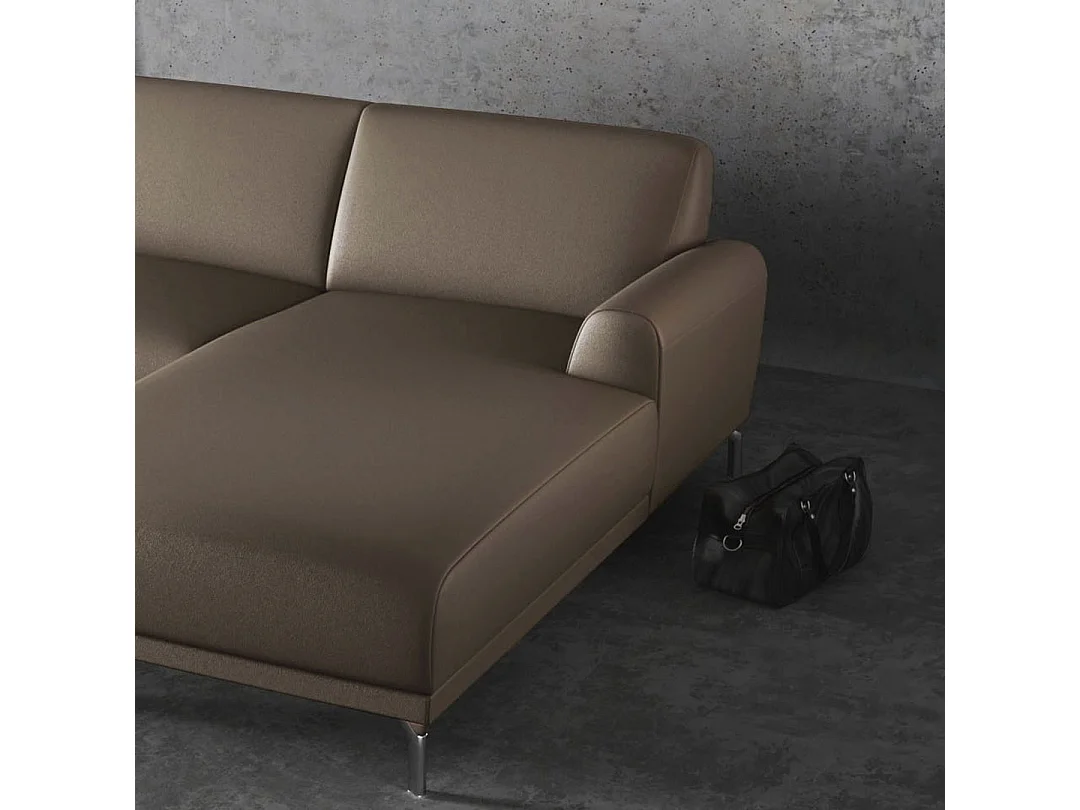 Canapé d'angle droit Puzo cèdre brun