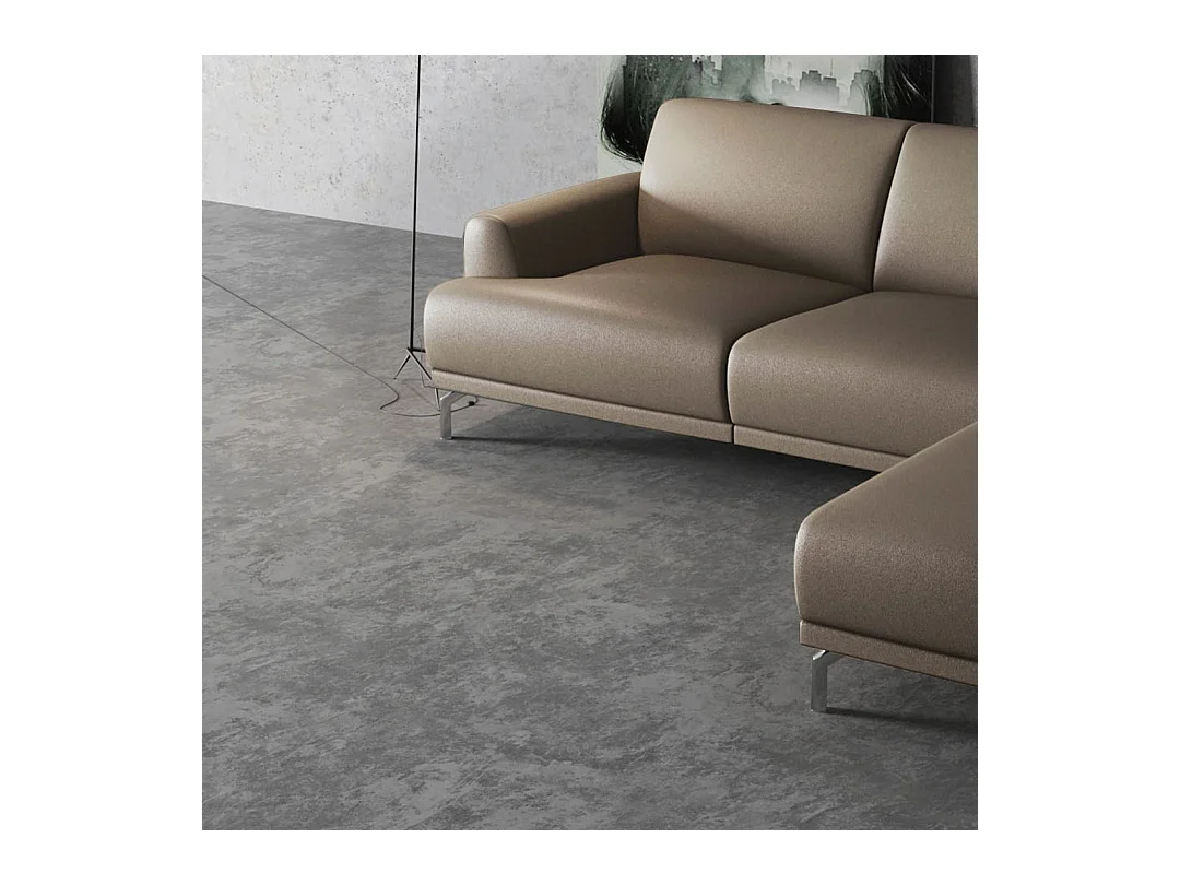 Canapé d'angle droit Puzo cèdre brun