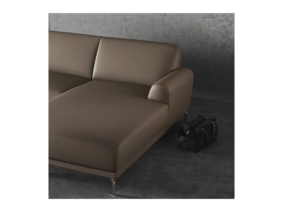 Canapé d'angle droit Puzo cèdre brun