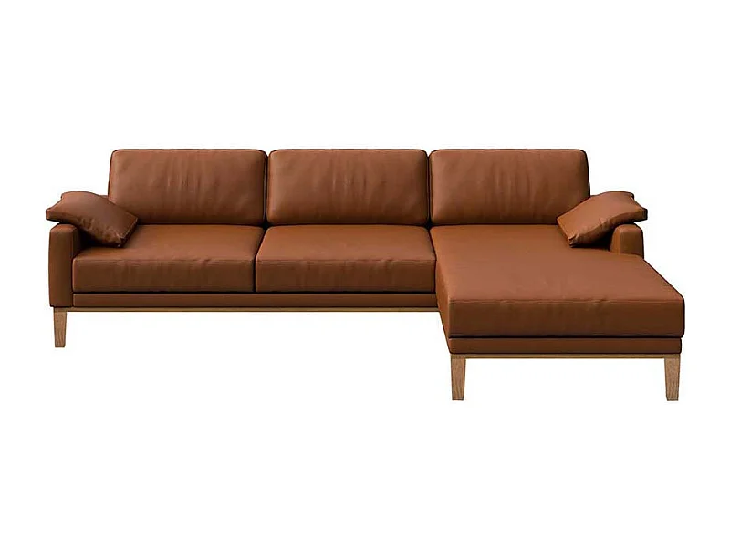Musso chaise longue bank rechts kaneelbruin