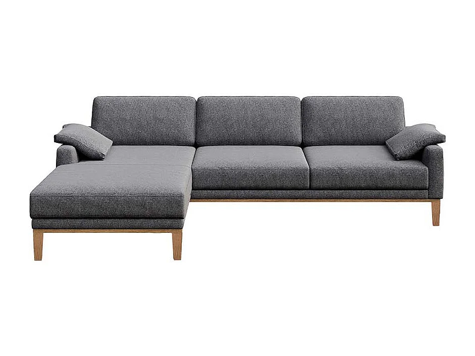 Mesonica Canapé d'angle gauche en polyester gris foncé