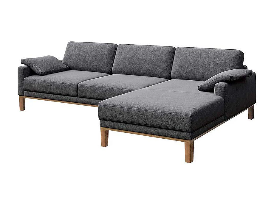 Mesonica Canapé d'angle droit en polyester gris foncé