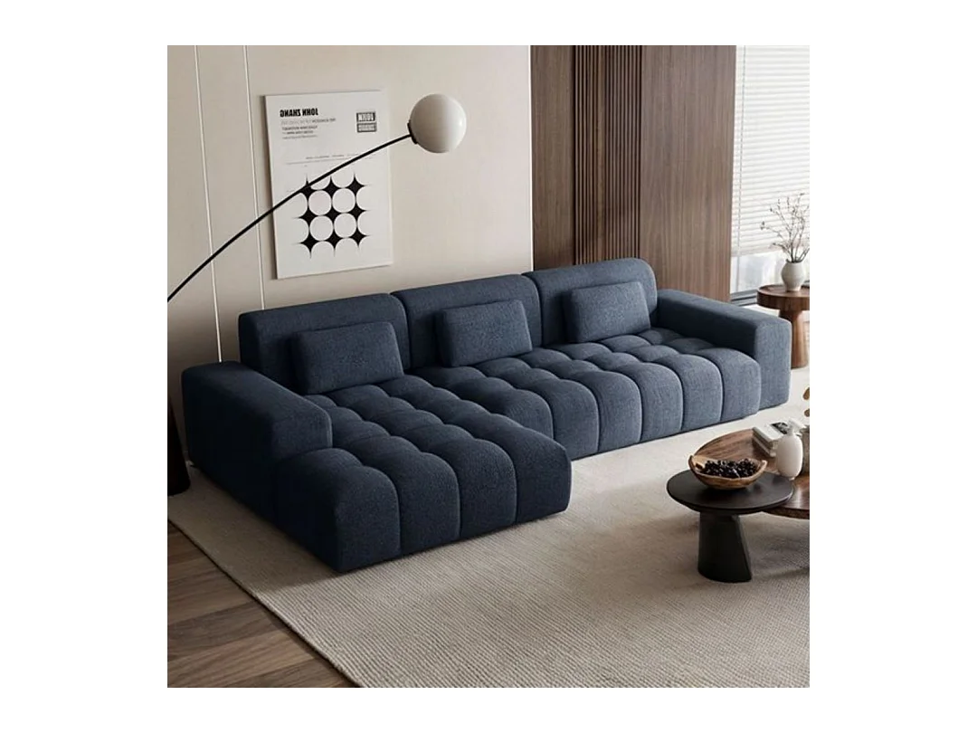 Canapé d'angle gauche Chevi Bleu Marine