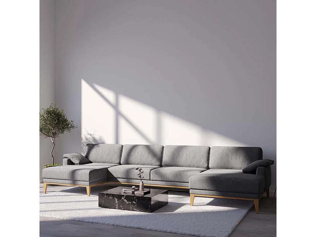 Canapé panoramique Musso gris blue