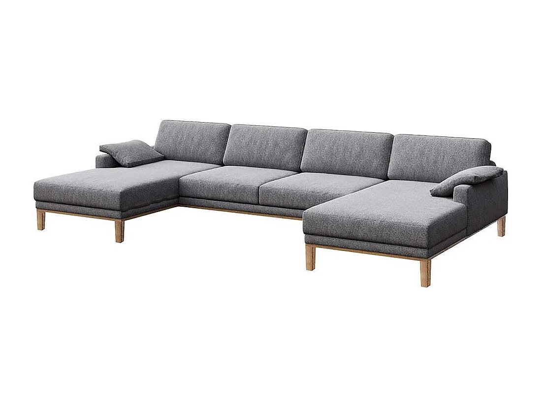 Mesonica Canapé panoramique en polyester gris foncé