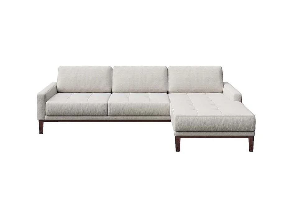 Canapé d'angle droit matelassé Musso gris très clair