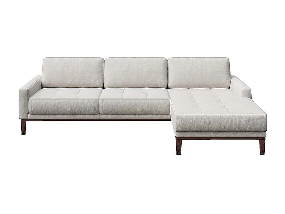 Mesonica Canapé d'angle droit en polyester gris clair