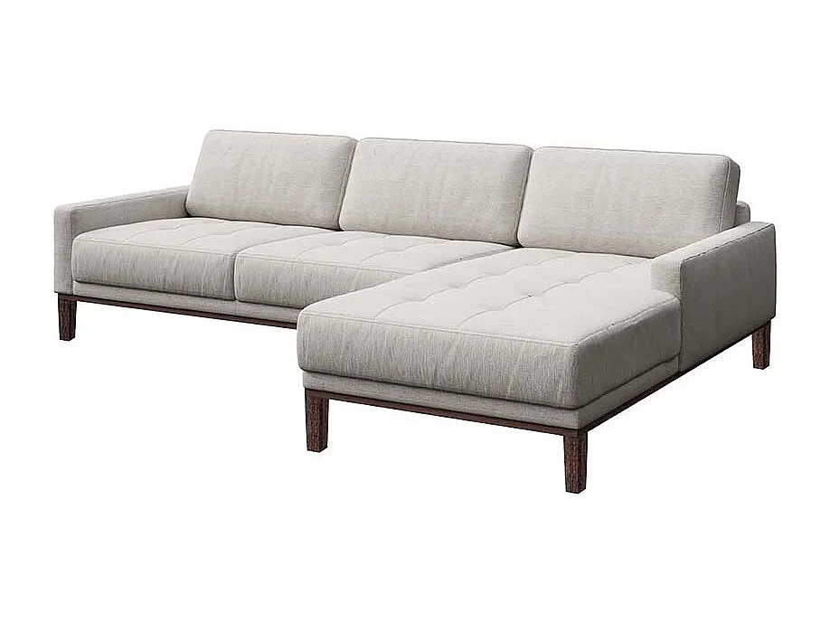 Mesonica Canapé d'angle droit en polyester gris clair