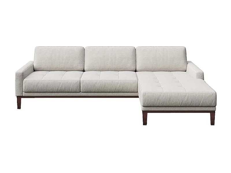 Mesonica Canapé d'angle droit en polyester gris clair