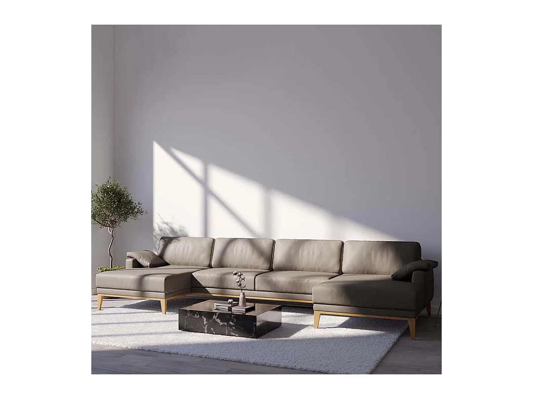 Canapé panoramique Musso Cèdre brun