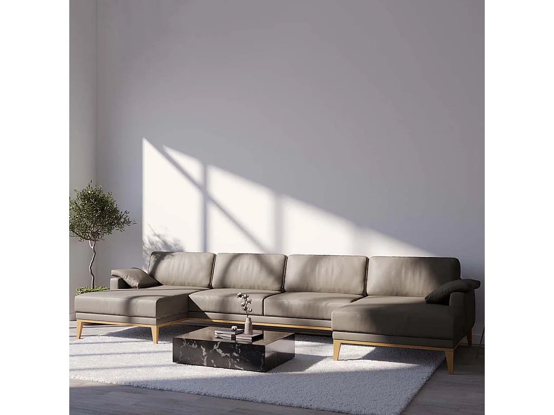 Canapé panoramique Musso Cèdre brun