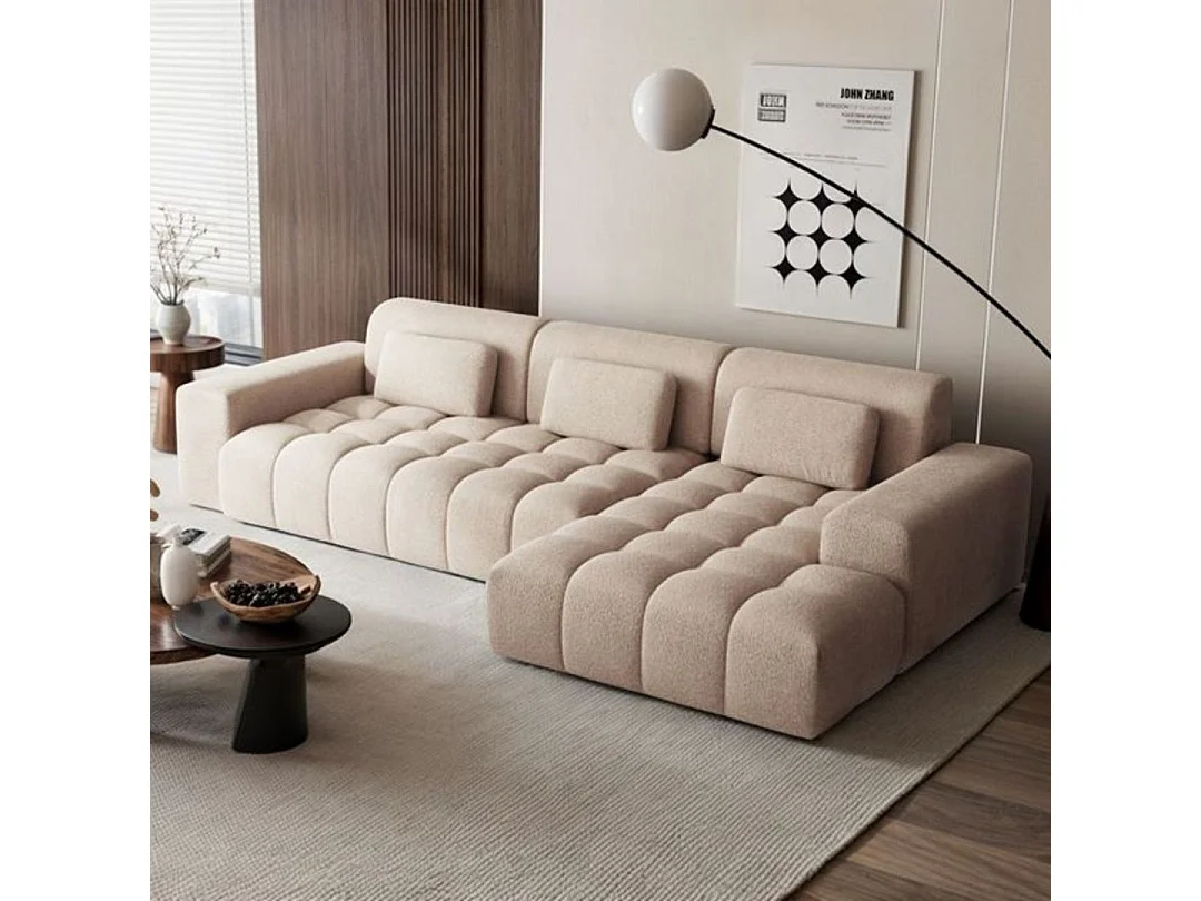 Canapé d'angle droit Chevi Beige