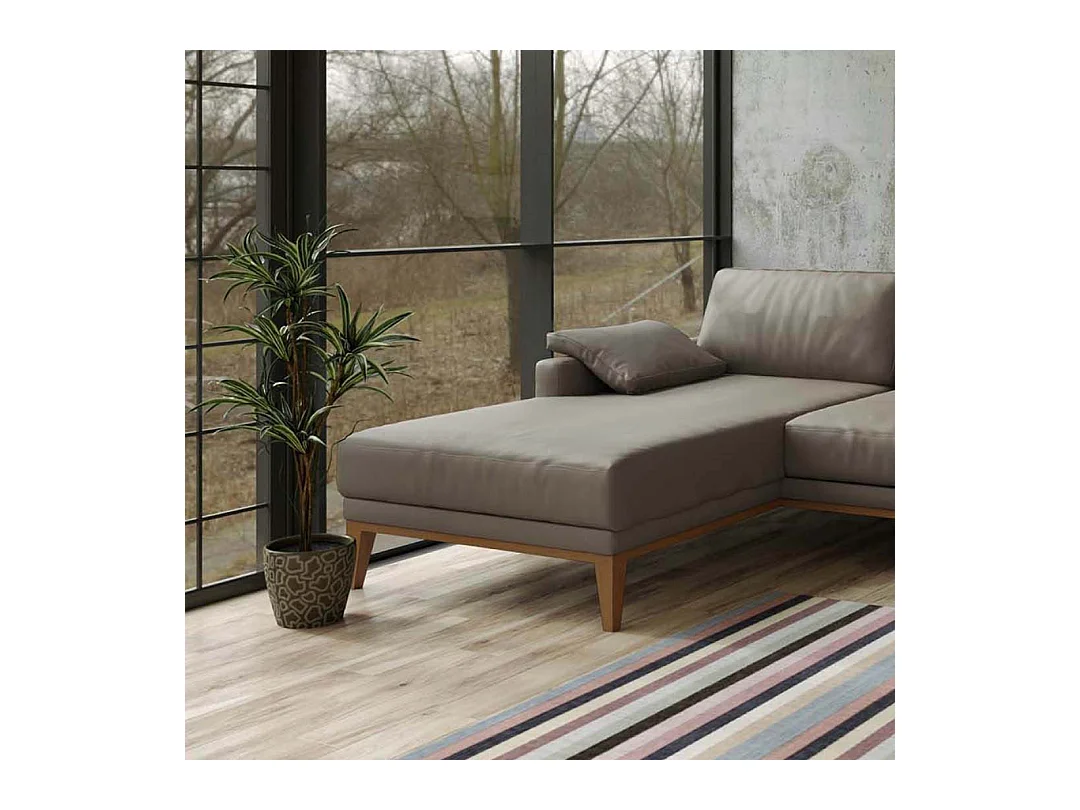 Canapé d'angle gauche matelassé Musso cèdre brun