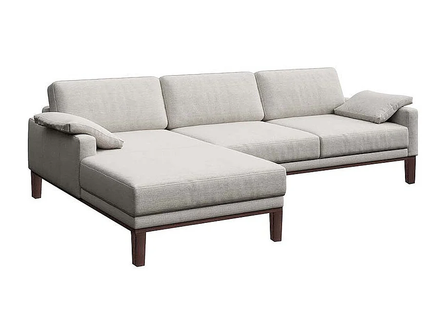 Mesonica Canapé d'angle gauche en polyester gris clair