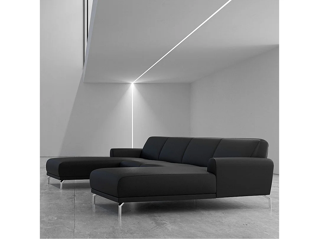 Canapé panoramique Puzo Ombre gris