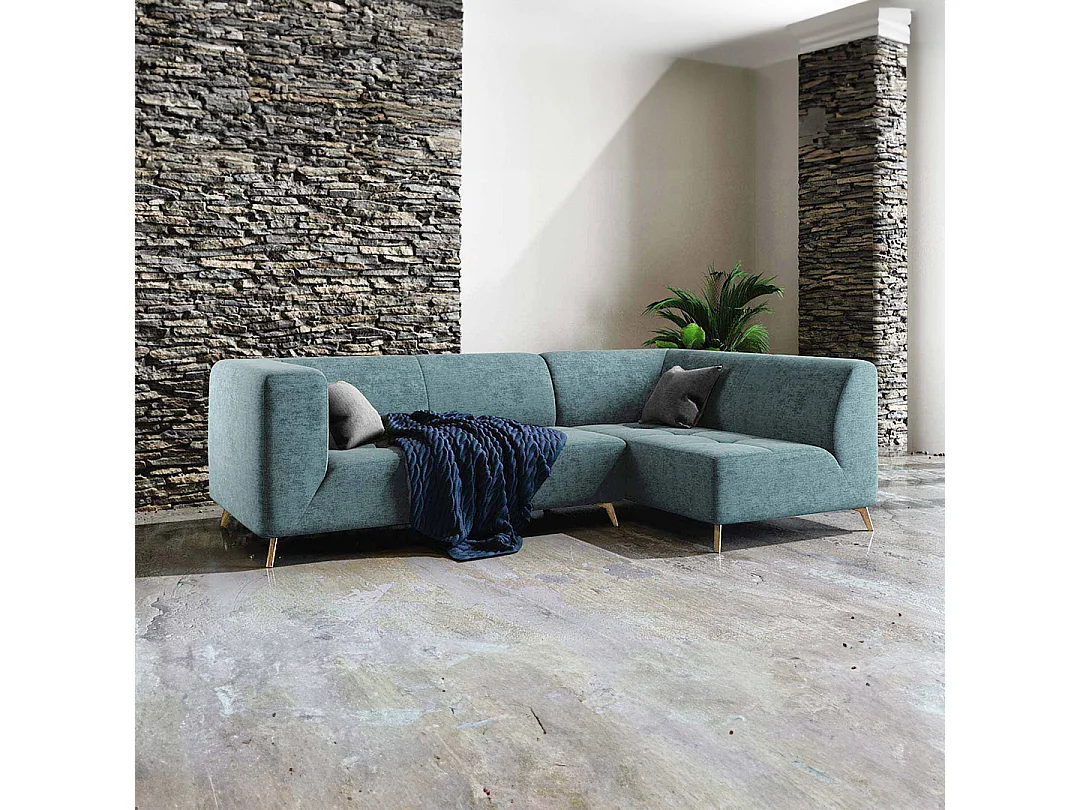 Canapé d'angle droit droit Toro bleu clair