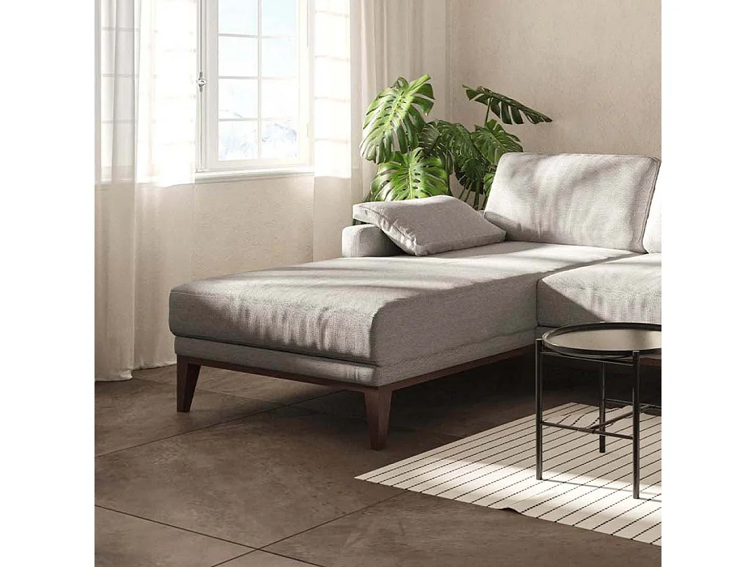 Canapé d'angle gauche matelassé Musso beige clair