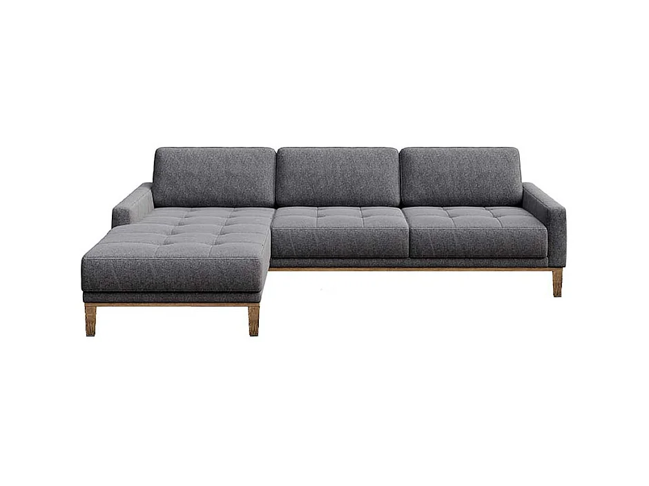 Canapé d'angle gauche matelassé Musso gris blue