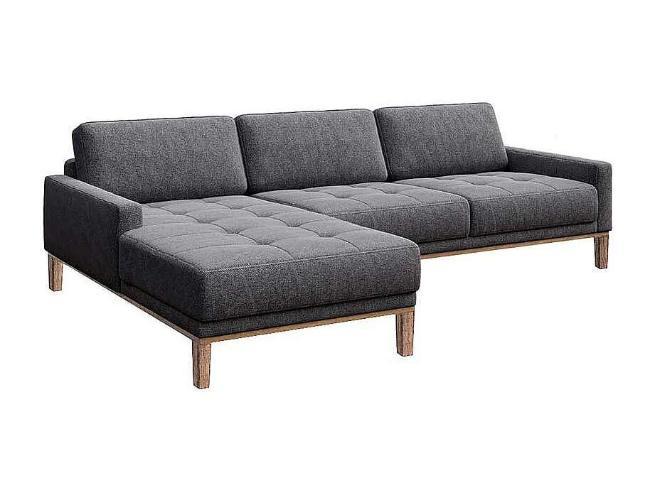 Canapé d'angle gauche matelassé Musso gris blue