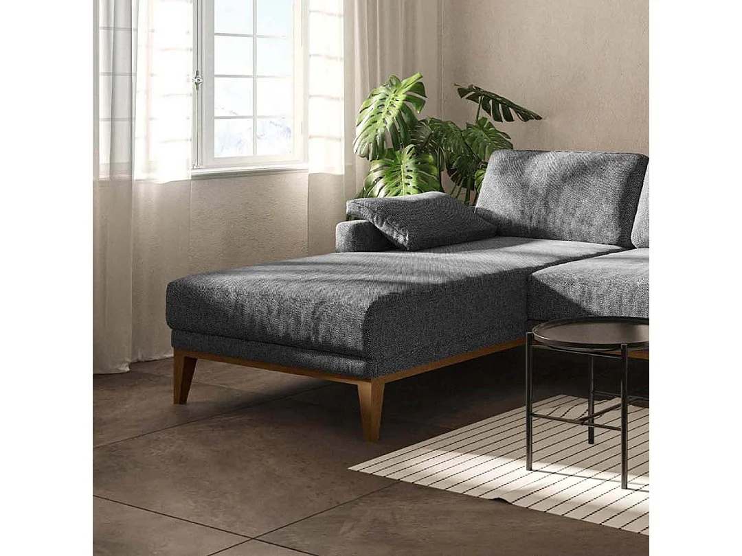 Canapé d'angle gauche matelassé Musso gris blue