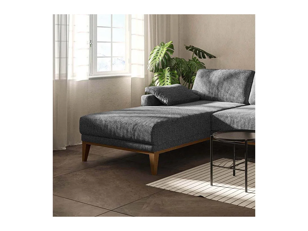 Canapé d'angle gauche matelassé Musso gris blue