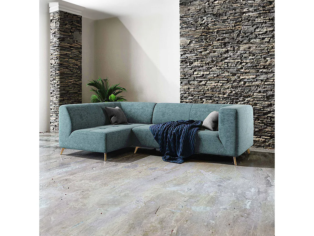 Canapé d'angle gauche gauche Toro bleu clair