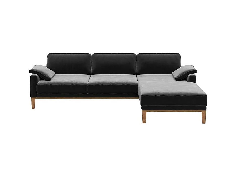 Canapé d'angle droit Musso gris très foncé