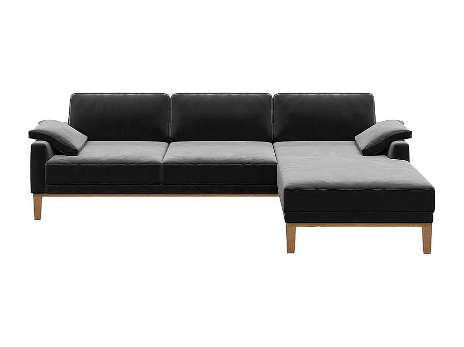 Mesonica Canapé d'angle droit en polyester gris foncé