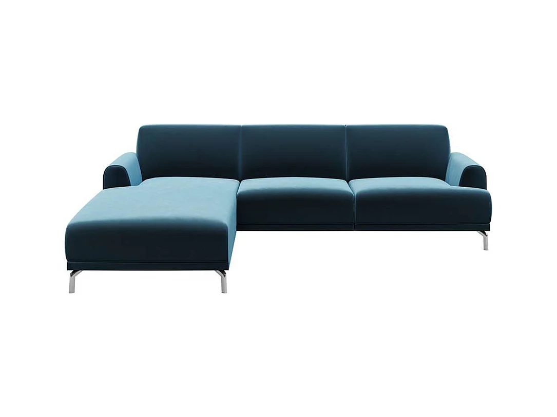 Canapé d'angle gauche Puzo bleu marine foncé