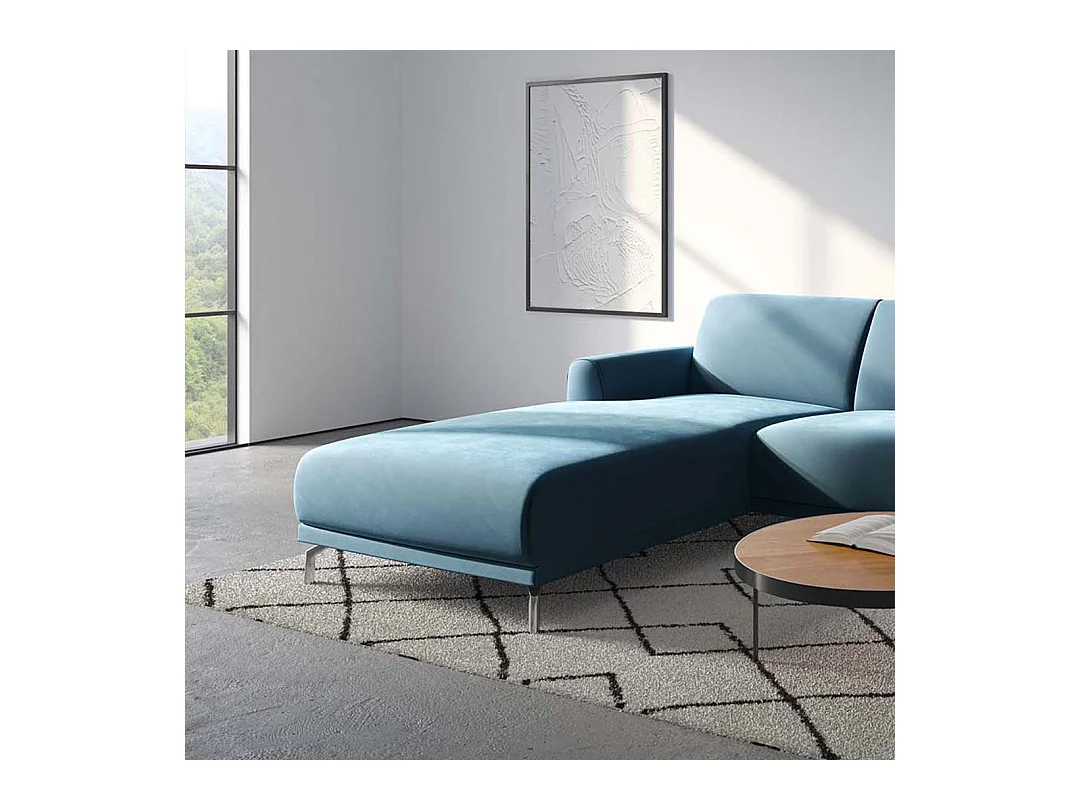 Canapé d'angle gauche Puzo bleu marine foncé